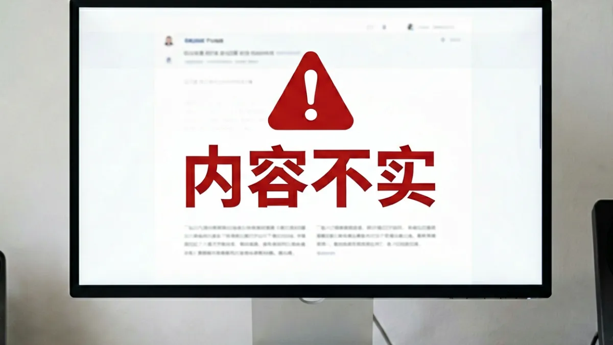 我的嫂嫂 - 网络谣言澄清说明截图，标注红色警示标记提示内容不实